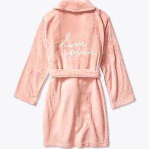 VS PINK "LOVE PINK" Misty Rose Robe